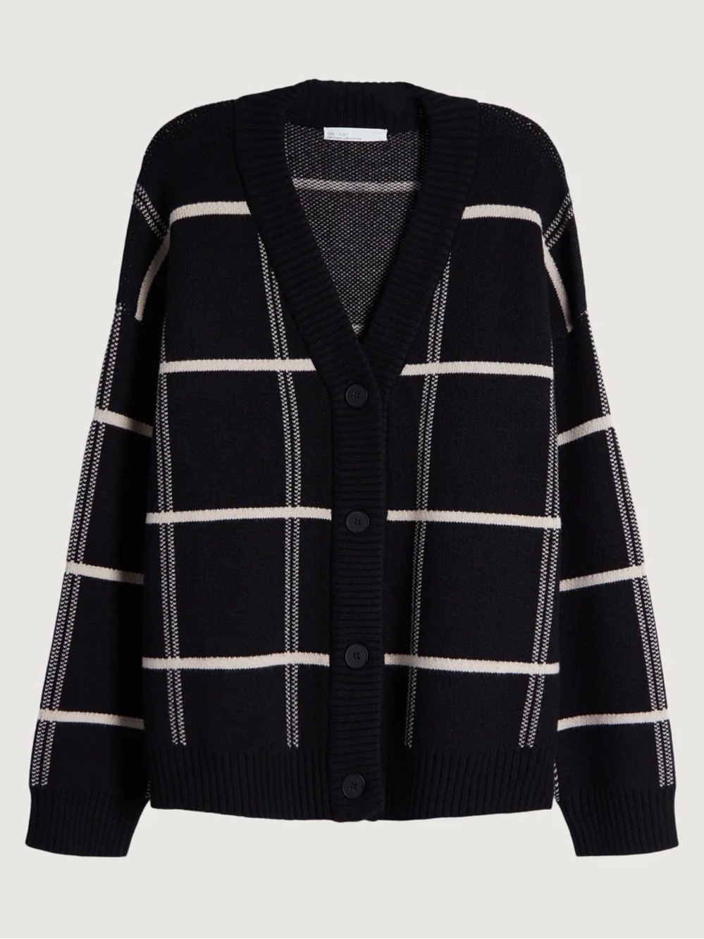 OAK + FORT Oversized Plaid Cardigan